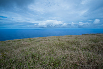 Die Aussicht vom Vulkan "Ranu Kau" auf der Osterinsel